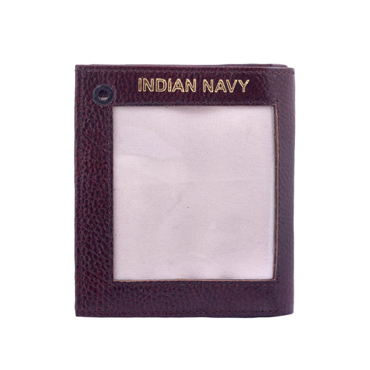 WALLET CUM ID COVER - NAVY (BROWN)