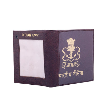 WALLET CUM ID COVER - NAVY (BROWN)