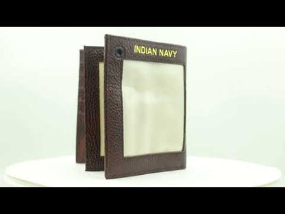 WALLET CUM ID COVER - NAVY (BROWN)